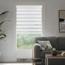 Cordless Light Filtering Zebra Roller Shade with Valance, White