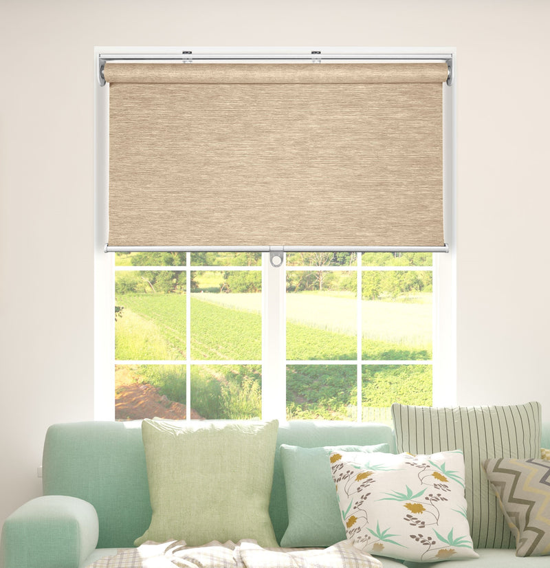 Natural Weave Fabric Roller Shades, Flex