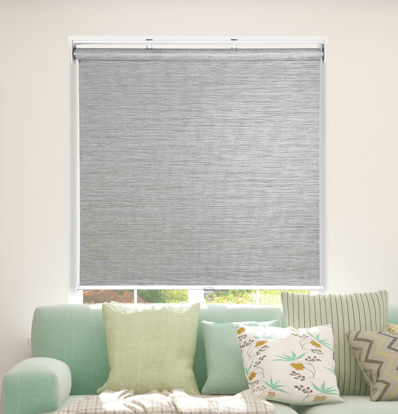 Natural Weave Fabric Roller Shades, Gray