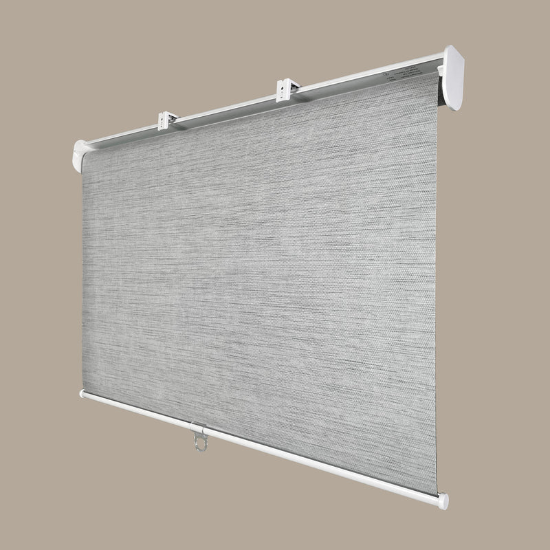 Natural Weave Fabric Roller Shades, Gray