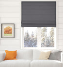 Cordless Fabric Roman Shades Blackout Graphite