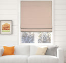 Cordless Fabric Roman Shades Blackout Oatmeal Textured