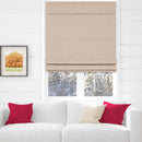 Cordless Fabric Roman Shades Blackout Oatmeal Textured