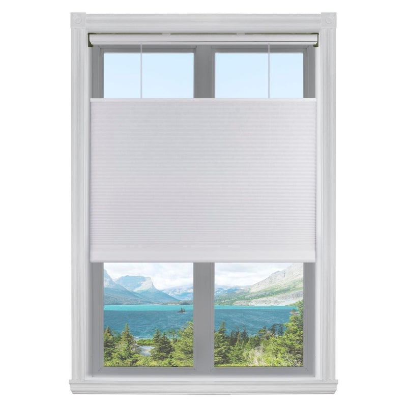 White Top-down/ Bottom-up 3/8" Single Cordless Cellular Light Filtering Shade