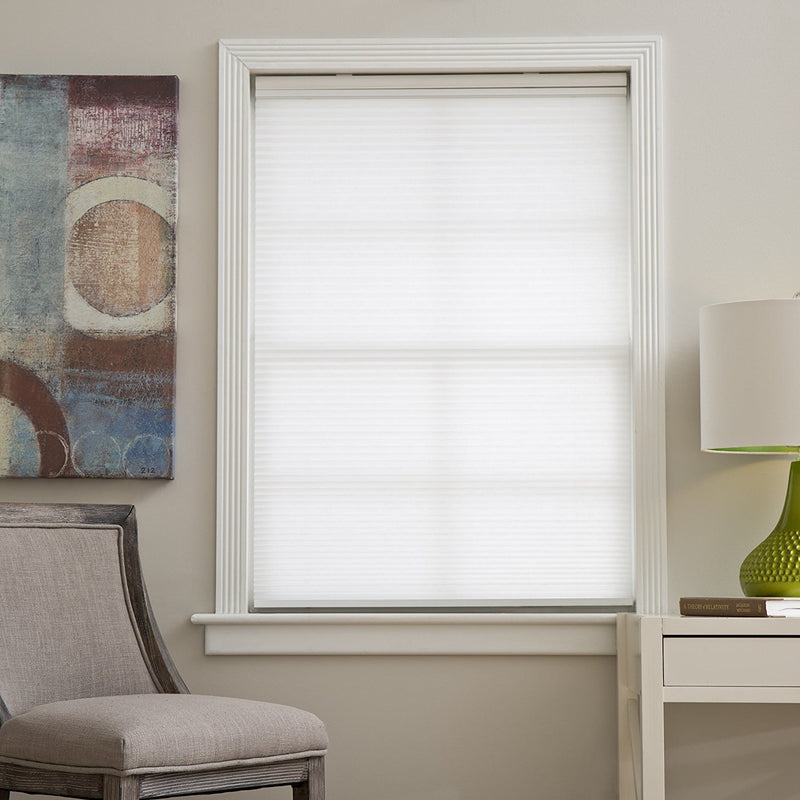 White Top-down/ Bottom-up 3/8" Single Cordless Cellular Light Filtering Shade