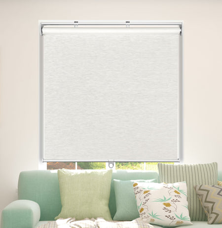 Natural Weave Fabric Roller Shades, White