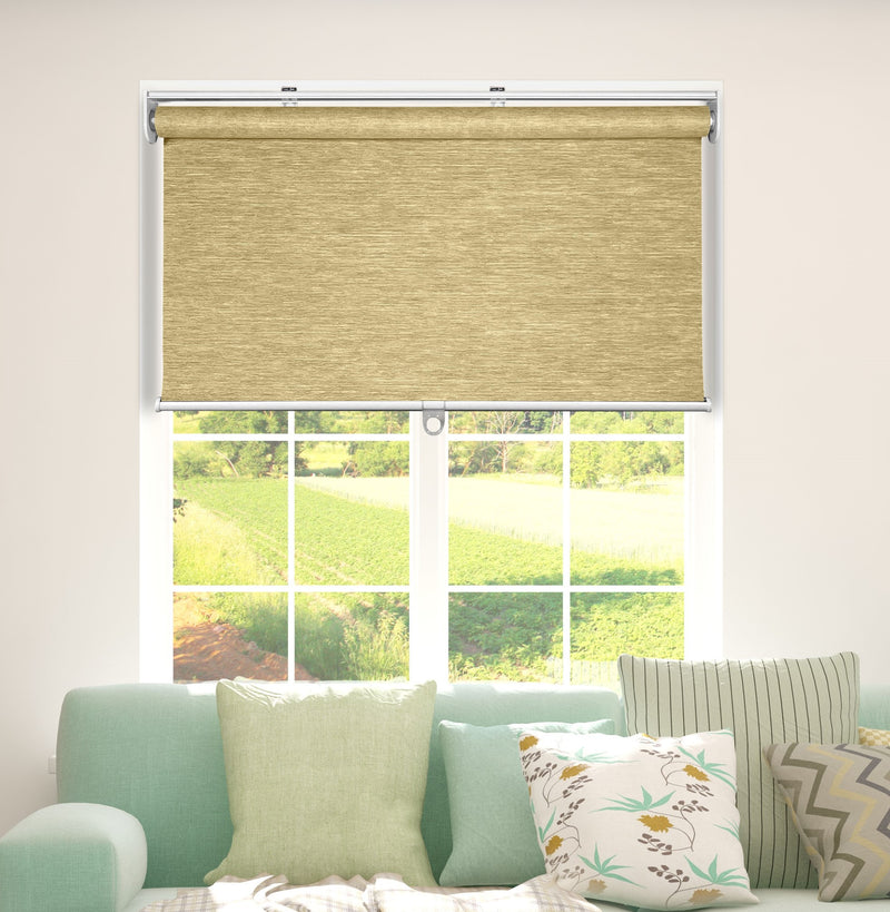 Natural Weave Fabric Roller Shades, Sand