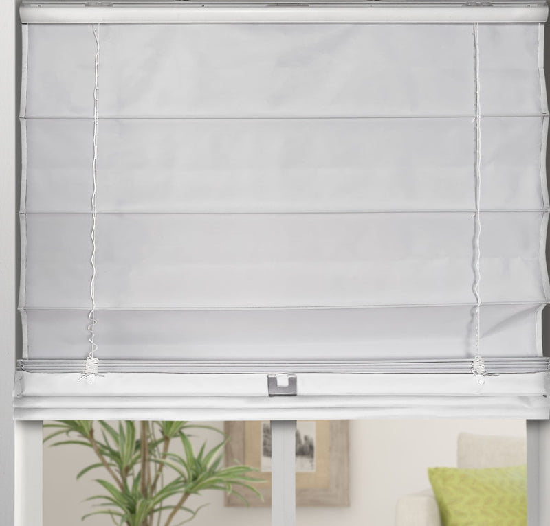 Cordless Fabric Roman Shades Blackout White