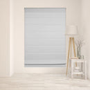Cordless Fabric Roman Shades Light Filtering Gray with white Backing