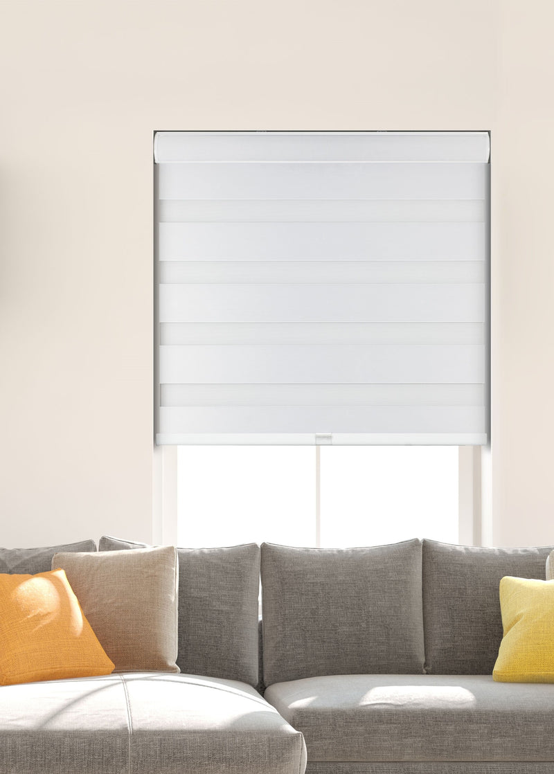 Cordless Zebra Shades Room Darkening White