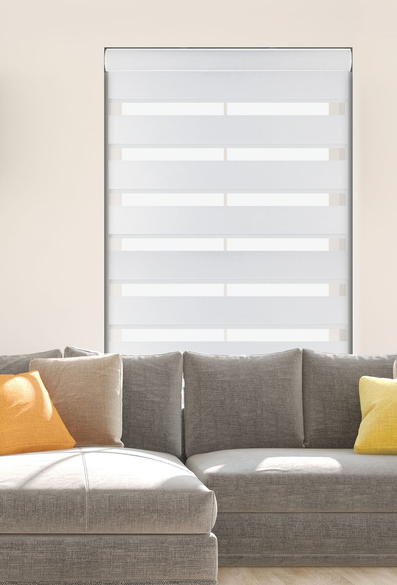 Cordless Zebra Shades Room Darkening White